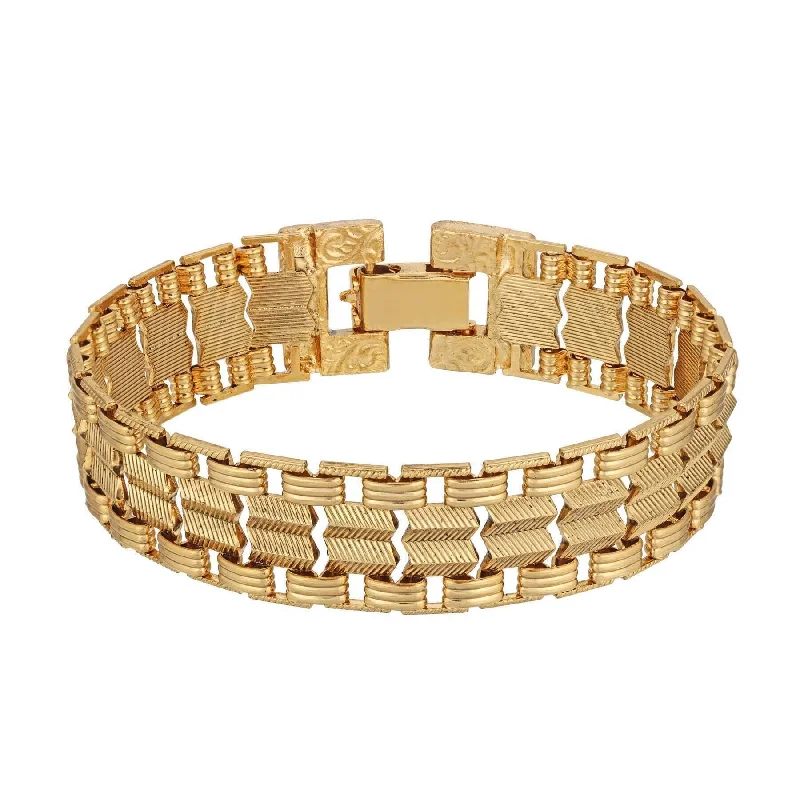 Gold bracelets with diamonds for women-1928 Jewelry Classic Swag Chain Bracelet