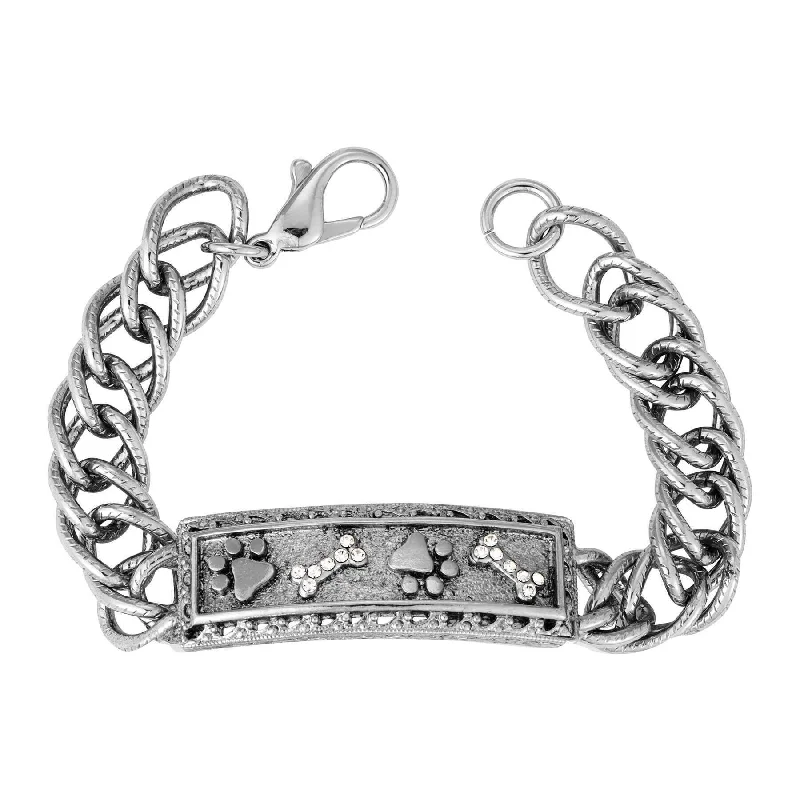 Sterling silver bracelets for women-1928 Jewelry Paws And Bones Link Bracelet