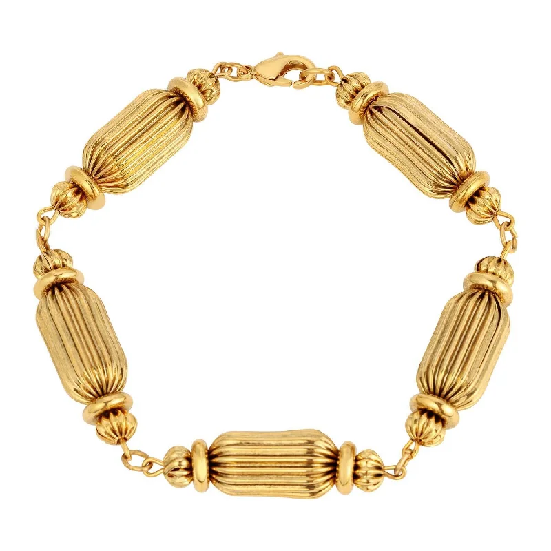 Personalized bracelet gifts for her-1928 Jewelry Gold Rondelle Glam Beads Link Bracelet