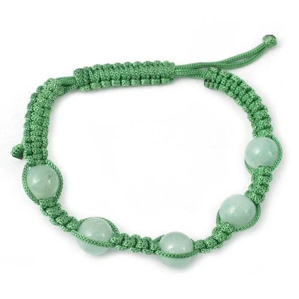 Personalized birthstone bracelets for her-Handmade Aventurine 'Healing Love' Macrame Bracelet (India)