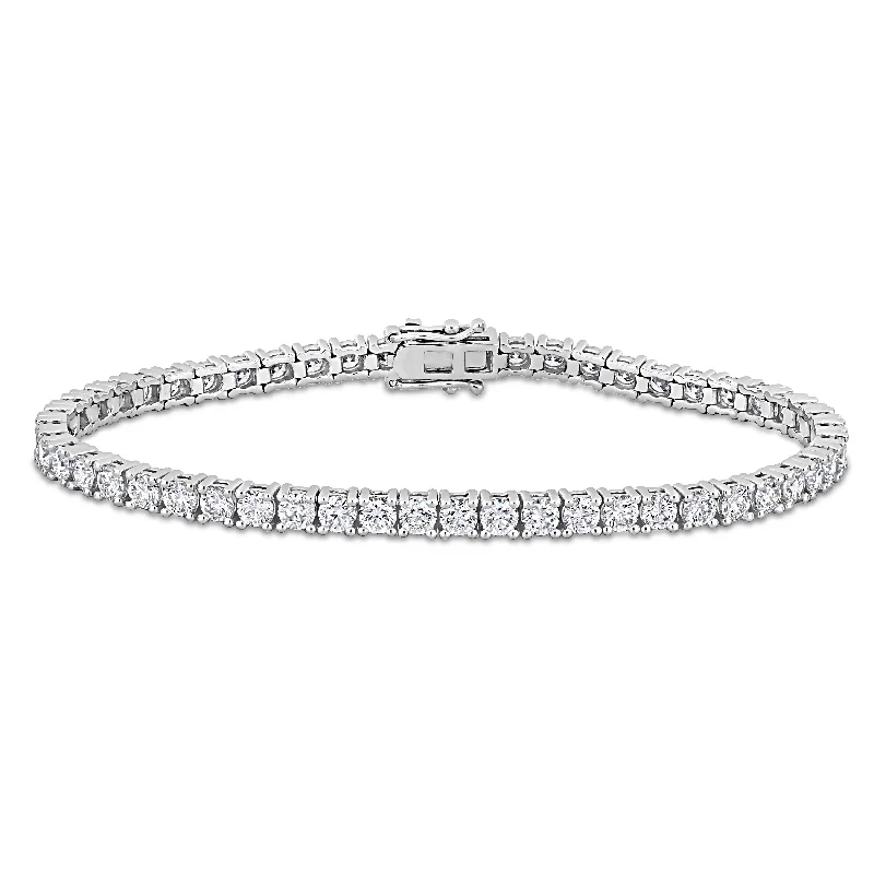 Custom engraved bangles for men-Miadora 14k White Gold 6 1/2ct TDW Diamond Tennis Bracelet