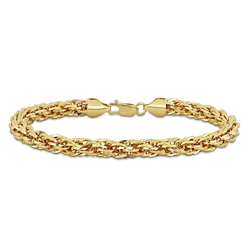 Trendy leather bracelets with charms-Miadora 6mm Infinity Rope Chain Bracelet in 14k Yellow Gold - 9 in