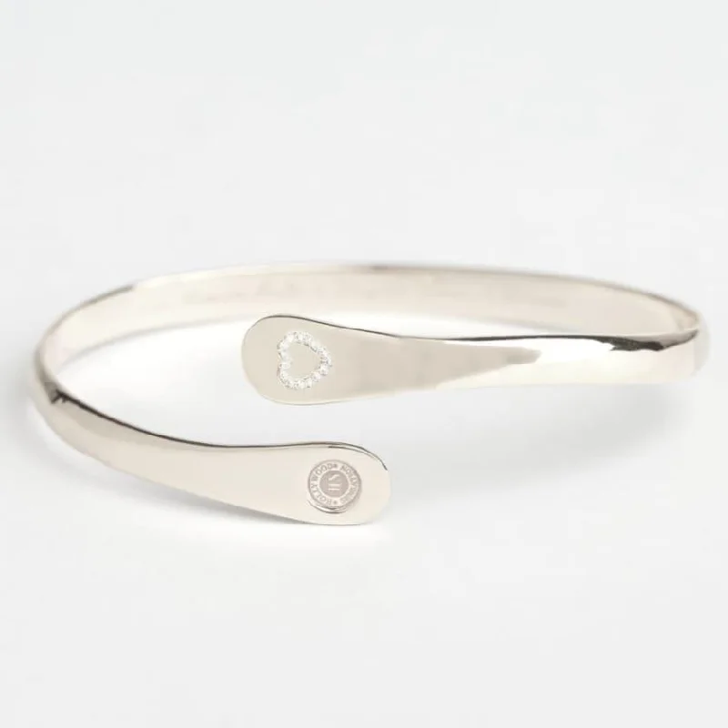 Simple silver bangles for daily wear-Mother Daughter Bracelets- Engraved Love Between Mother and Daughter Knows No Distance Bracelet