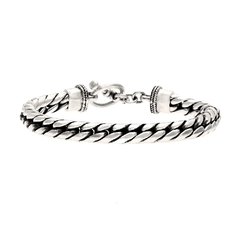 Adjustable bangles for women-NOVICA Handmade Elegant 925 Sterling Silver Herringbone Womens Bracelet (Indonesia)