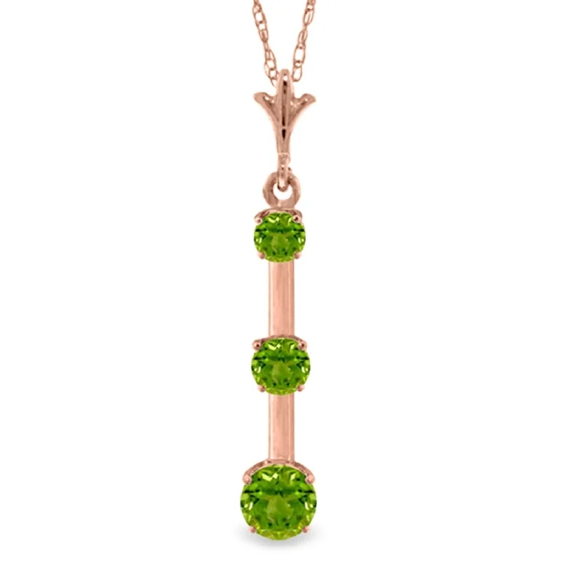 long pendant necklace for women -1.25 Carat 14K Rose Gold Generosity Peridot Necklace