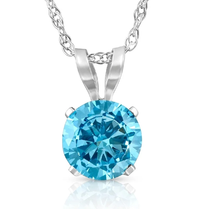 tribal style necklace for men -1/2Ct Lab Grown Blue Diamond Solitaire Pendant Necklace14k White or Yellow Gold