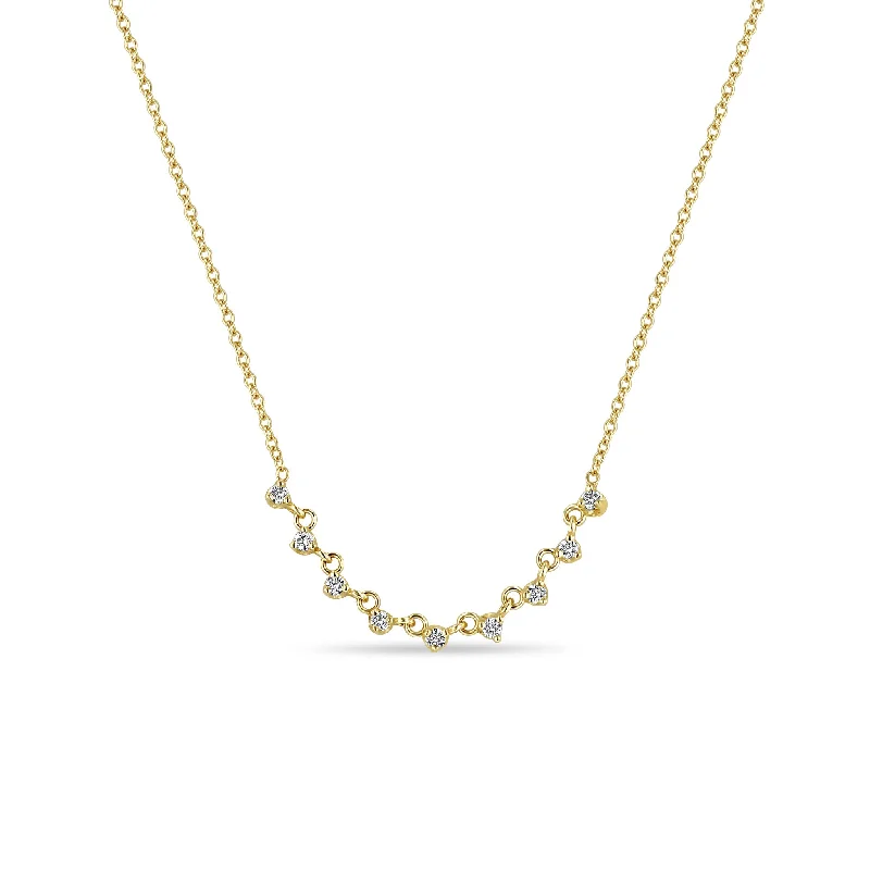 infinity necklace for couples -14k 9 Linked Prong Diamond Necklace