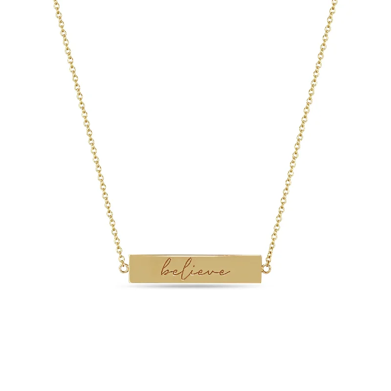 small pendant necklace for men -14k Double-Sided Nameplate Necklace