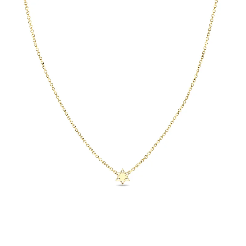 double chain necklace for men -14k Itty Bitty Star of David Necklace