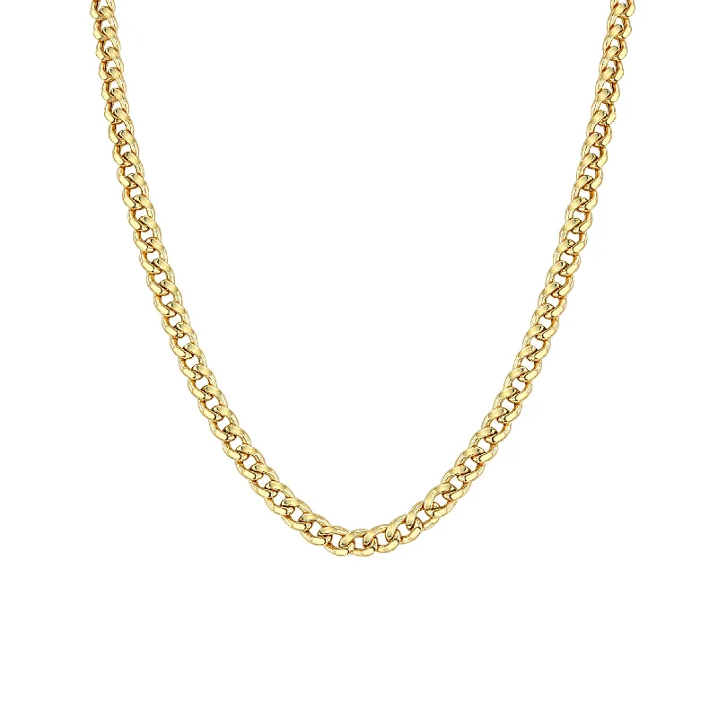 layered necklace set for women -14k Gold Medium Curb Chain Necklace