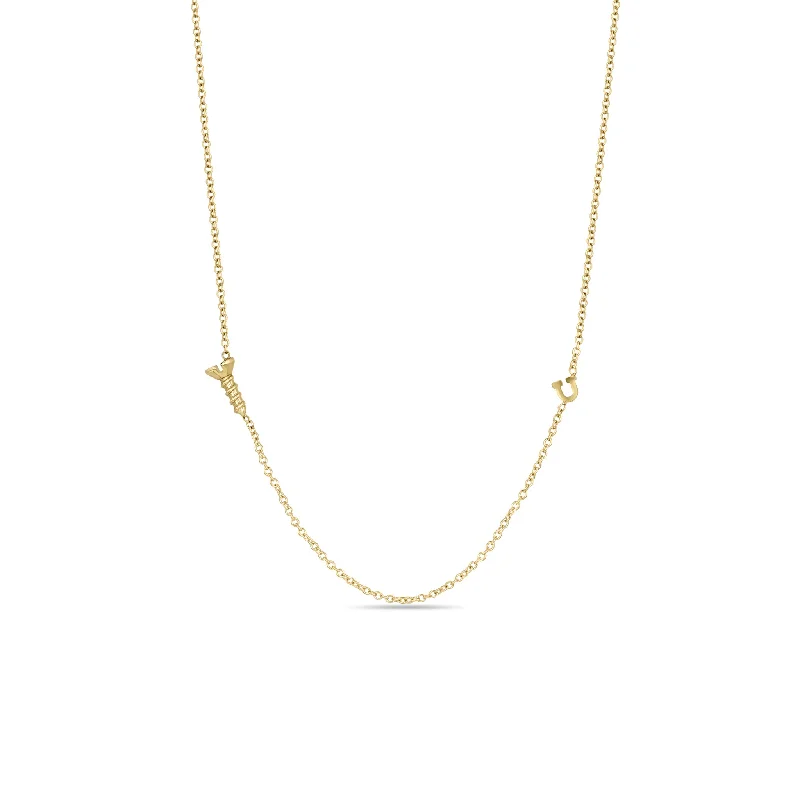 men’s leather necklace with pendant -14k Gold Screw "U" Necklace