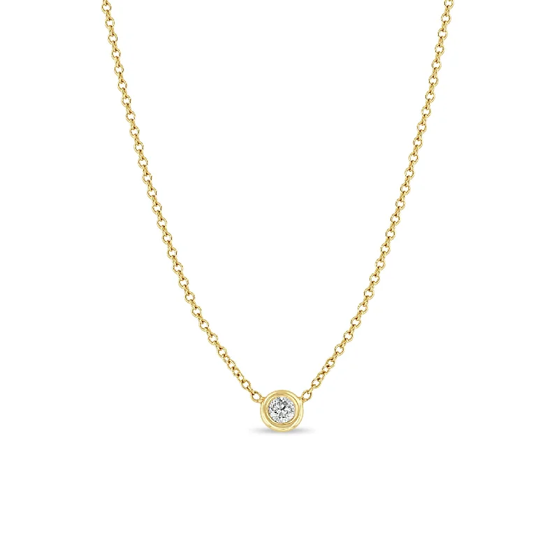 multi-layer necklace for women -14k Floating Diamond Solitaire Necklace