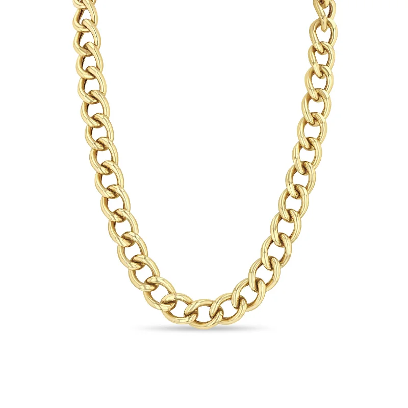 gold chain necklace for men -14k Gold XXL Open Link Curb Chain Necklace