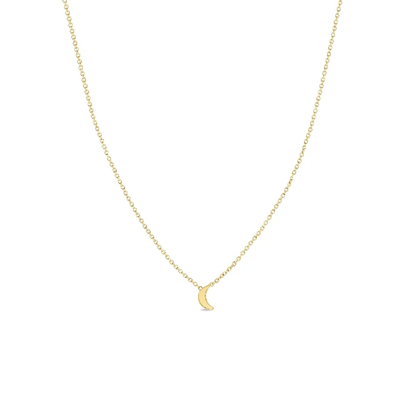 unique necklace for men -14k Itty Bitty Crescent Moon Necklace