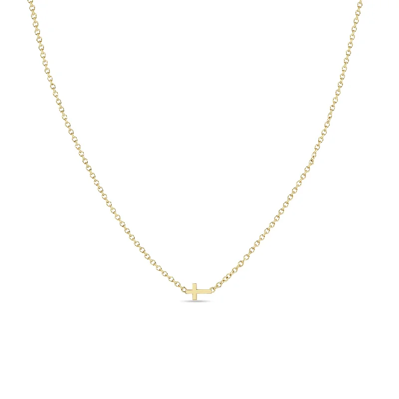 luxury diamond necklace for men -14k Itty Bitty Cross Necklace