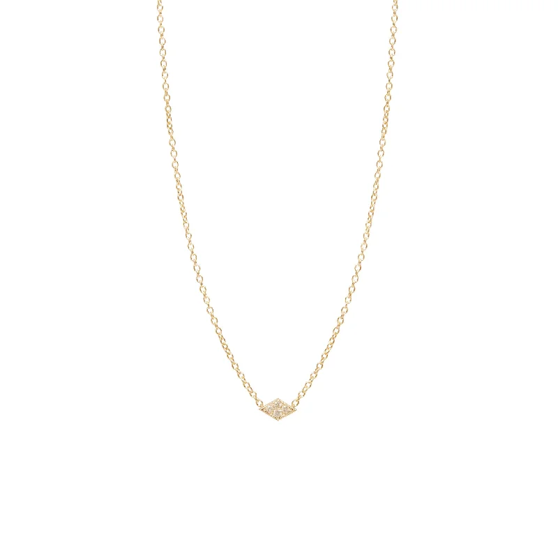 heart shaped necklace for girls -14k Itty Bitty Pavé Diamond Shape Necklace