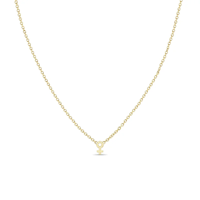 thick chain necklace for men -14k Itty Bitty Female Symbol Necklace