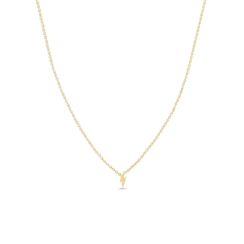 layered necklace set for women -14k Itty Bitty Lightning Bolt Necklace