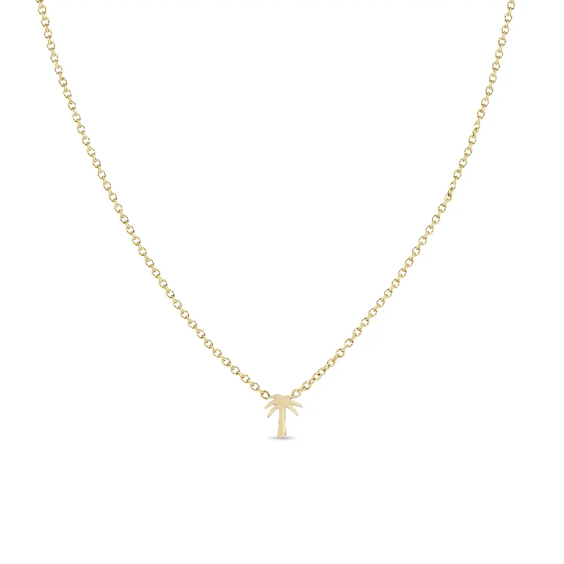 spiritual necklace for women -14k Itty Bitty Palm Tree Necklace