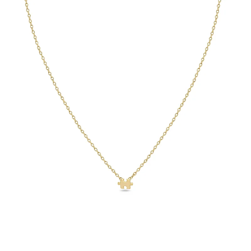 spiritual necklace for women -14k Itty Bitty Puzzle Piece Necklace