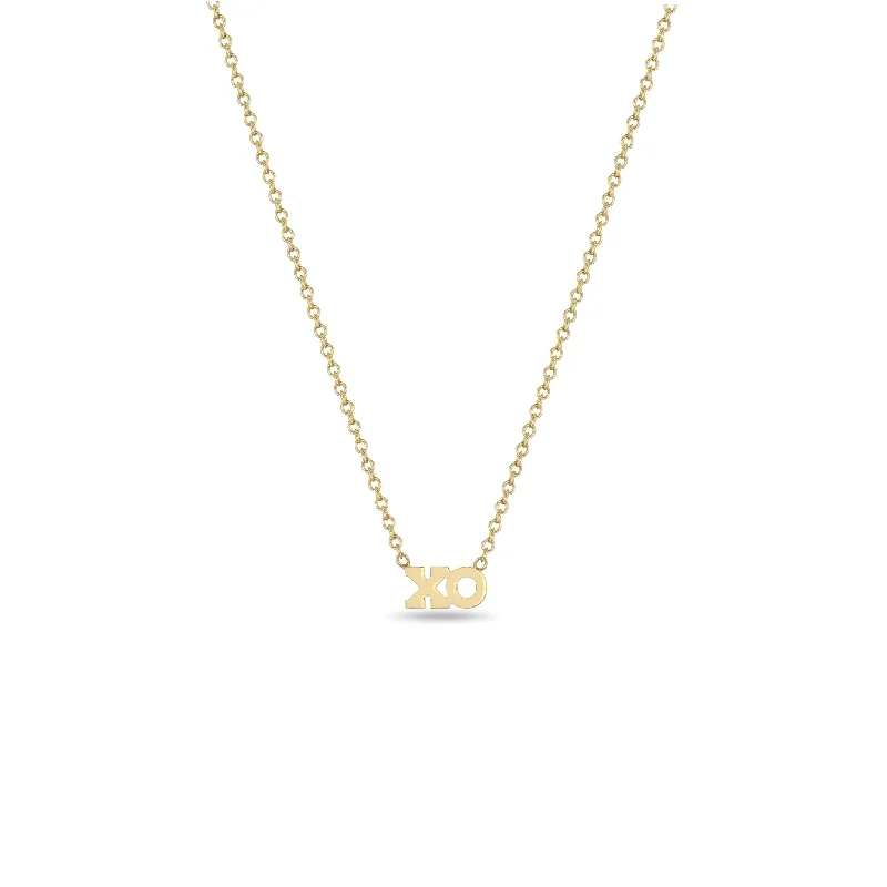 gold pendant necklace for men -14k Itty Bitty XO Necklace