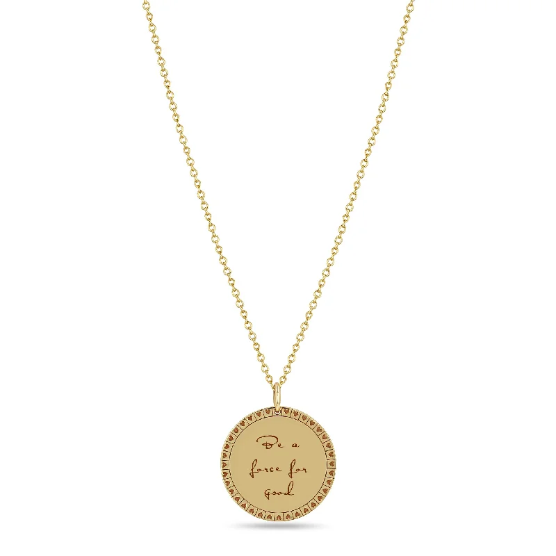 pendant necklace for layering -14k Medium Mantra Necklace