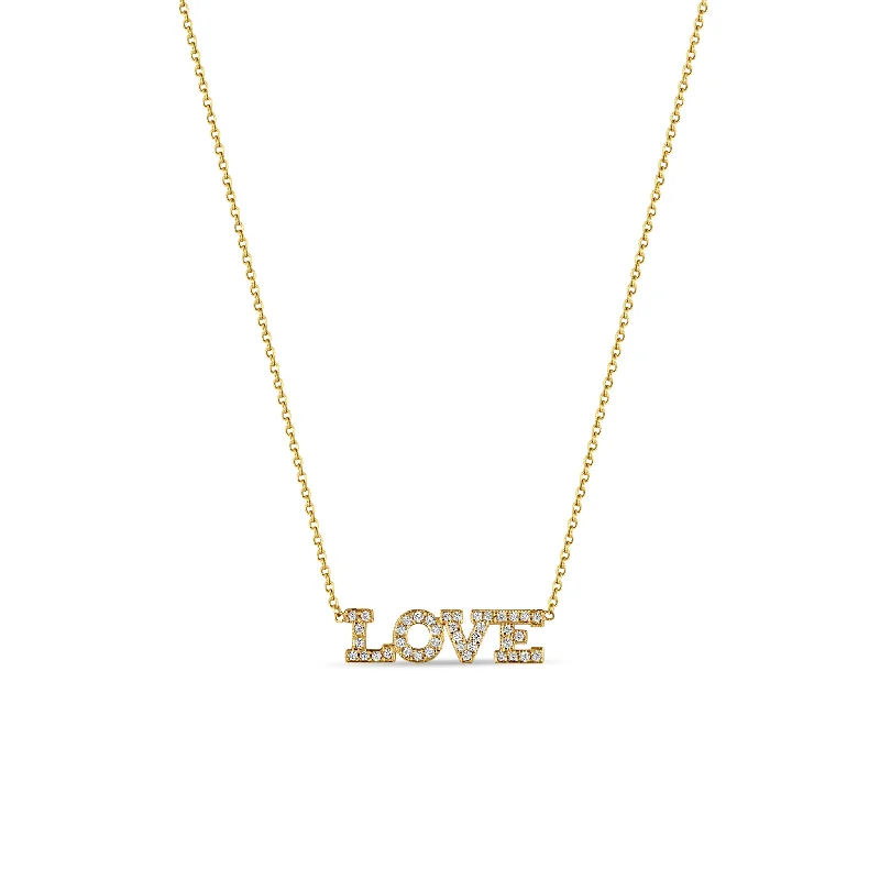 initial necklace for women -14k Full Pavé Diamond 4 Letter Necklace