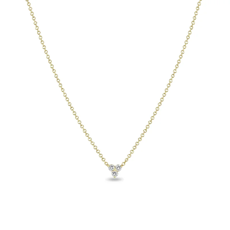 thick chain necklace for men -14k Prong Diamond Trio Necklace