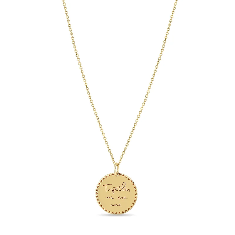 diamond pendant necklace -14k Small Mantra Necklace on Cable Chain