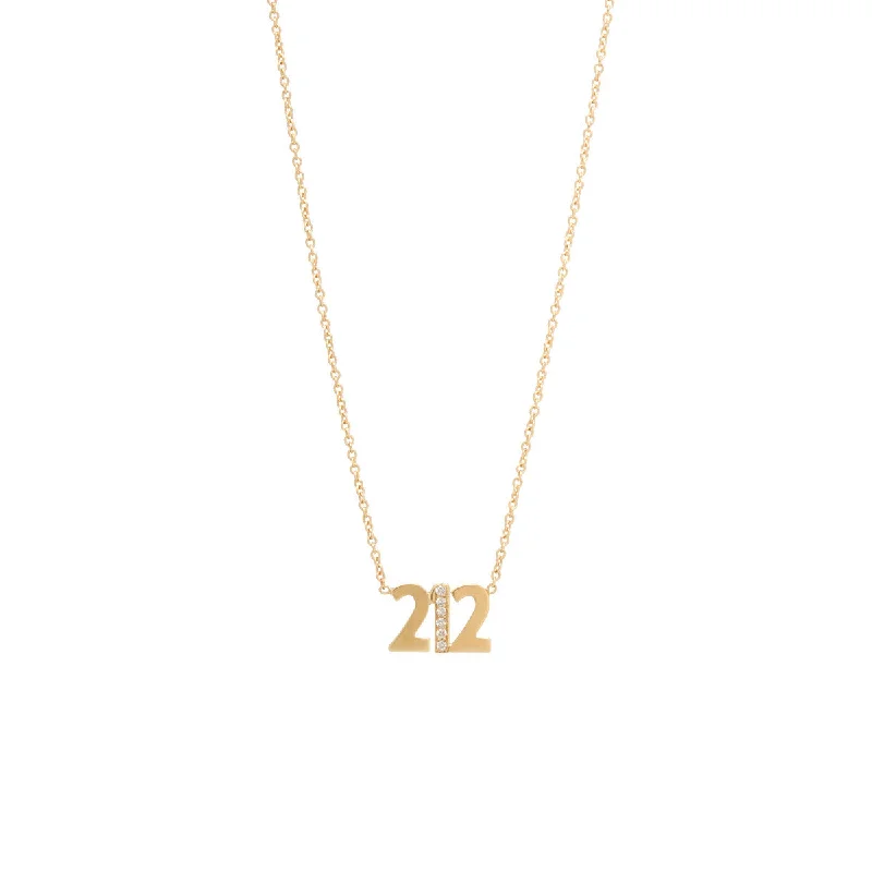 infinity necklace for couples -14k Triple Number Necklace with 1 Pavé Diamond Number