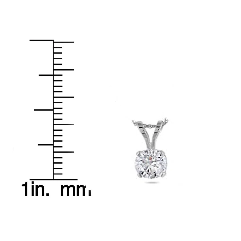 stylish choker necklace for women -14k White Gold 1/2ct TDW Diamond IGI Certified Solitaire Diamond Pendent