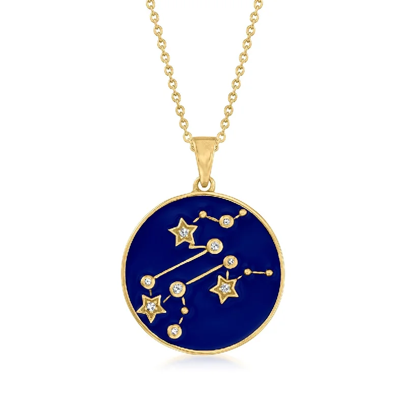 casual necklace for men -18K Yellow Gold Over Sterling Silver, Leo Zodiac Sign Necklace