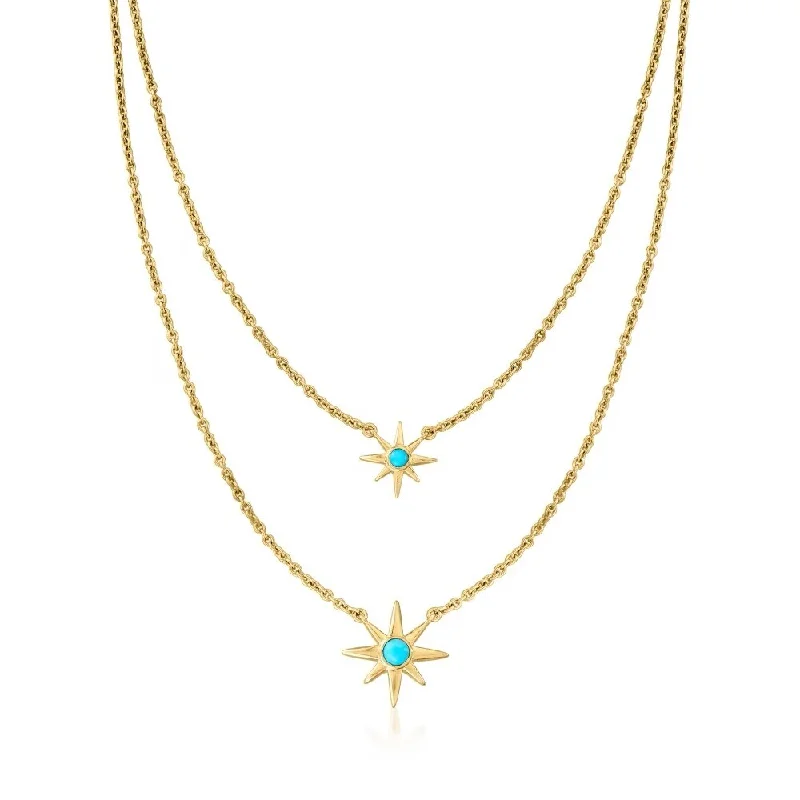 moonstone necklace for women -18k Yellow Gold Over Sterling Silver Sleeping Beauty Turquoise Gemstone Necklace