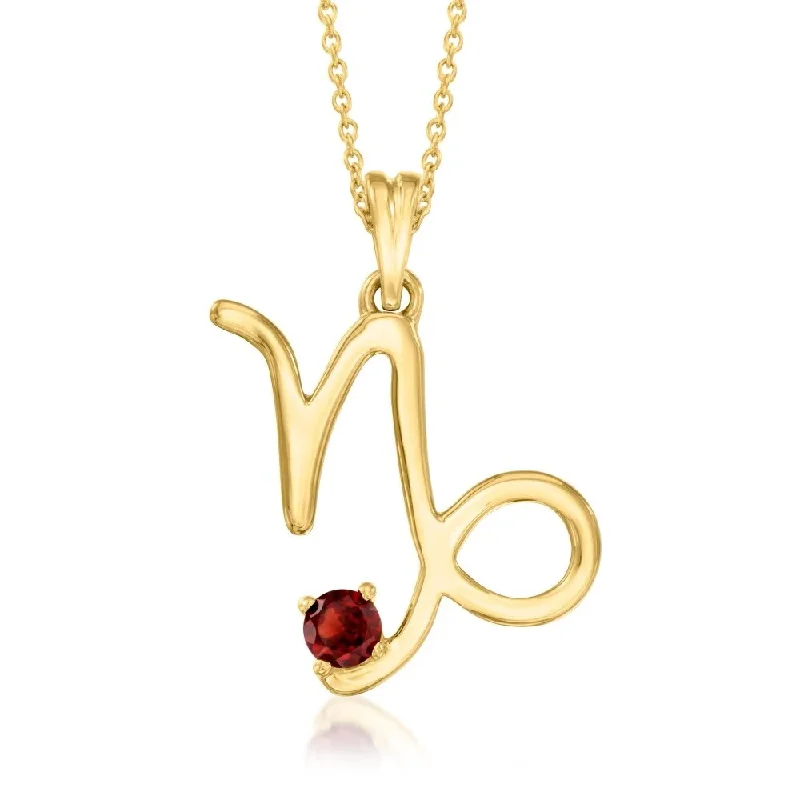 vintage necklace for women -18KT Yellow Gold Over Sterling Silver, Capricorn Zodiac Sign Pendant Necklace