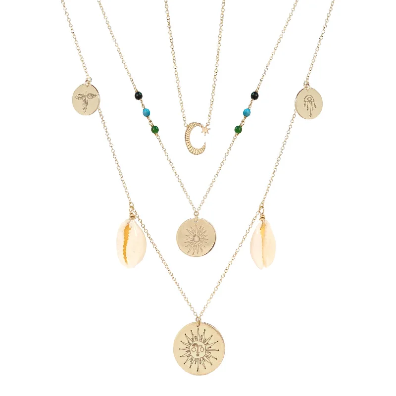 simple chain necklace for women -20x20 | Zoe Chicco | Justina Blakeney | Mixed Motif Necklace Set