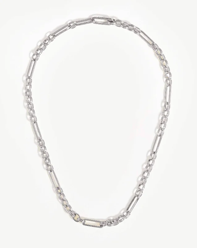 vintage-inspired necklace for women -Axiom Chain Necklace | Silver Plated