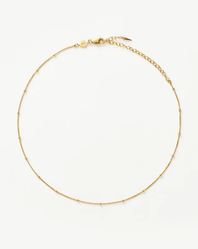 leather cord necklace for men -Bobble Chain Choker | 18ct Gold Vermeil