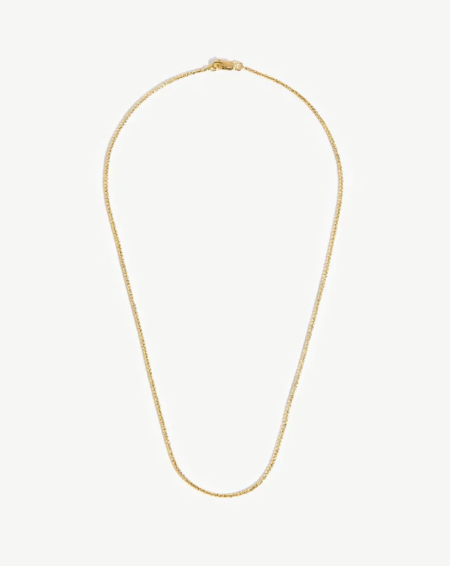 black pendant necklace for men -Box Link Chain Necklace | 18ct Gold Vermeil