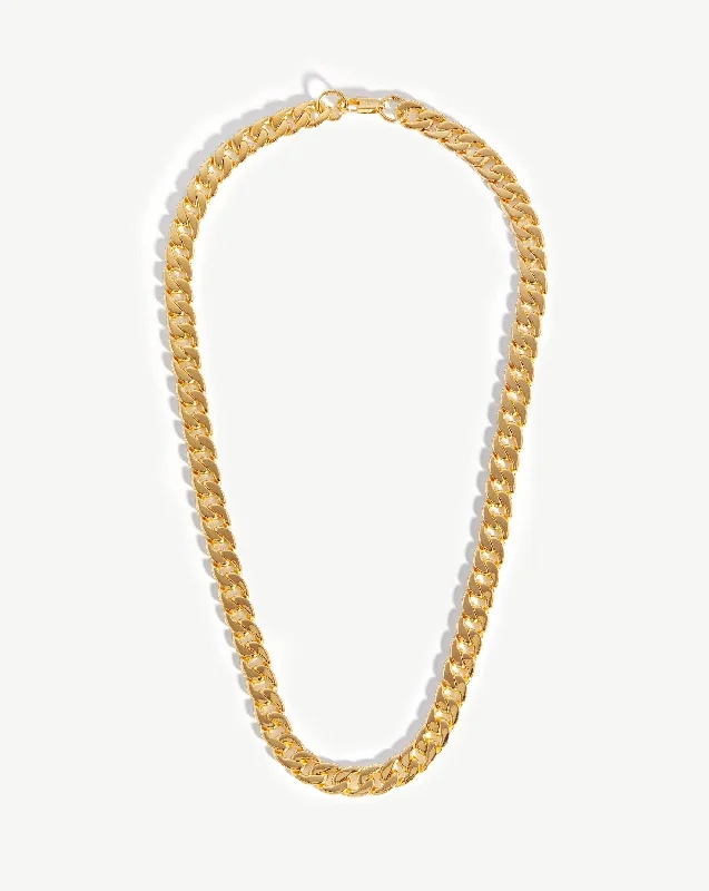 delicate gold necklace for daily wear -Mens Chunky Curb Chain Necklace