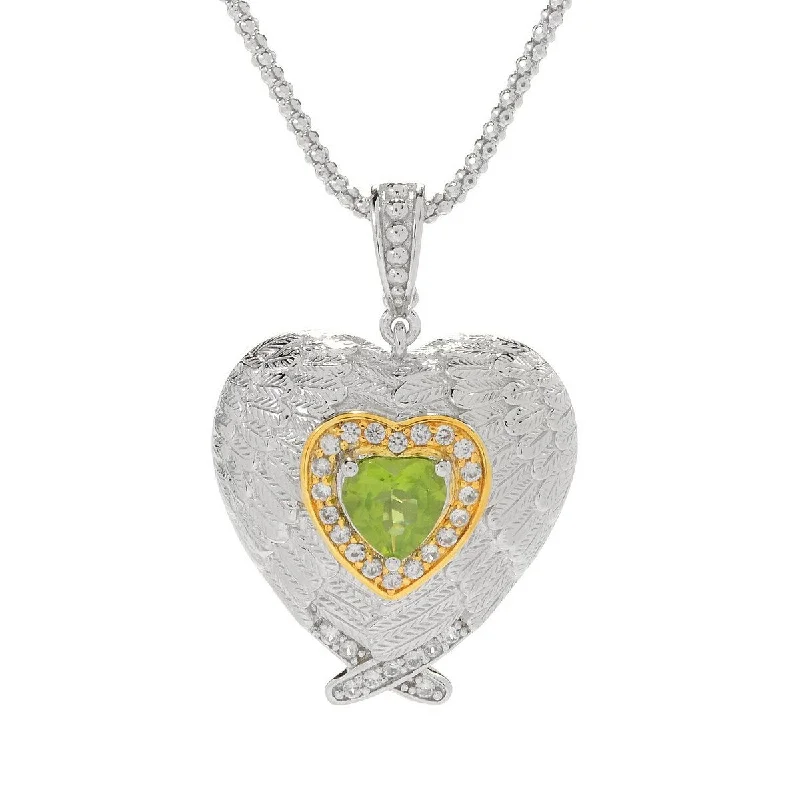 sterling silver heart pendant for women -Dallas Prince"Heart of an Angel" Sterling Silver Pendant w/ 18" Chain. Collection: Classic Dallas