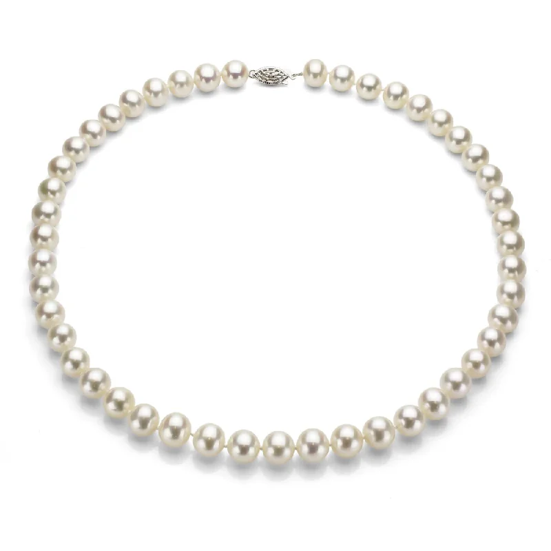 luxury diamond necklace for men -DaVonna Silver White FW Pearl 16-inch Necklace (7-7.5 mm)