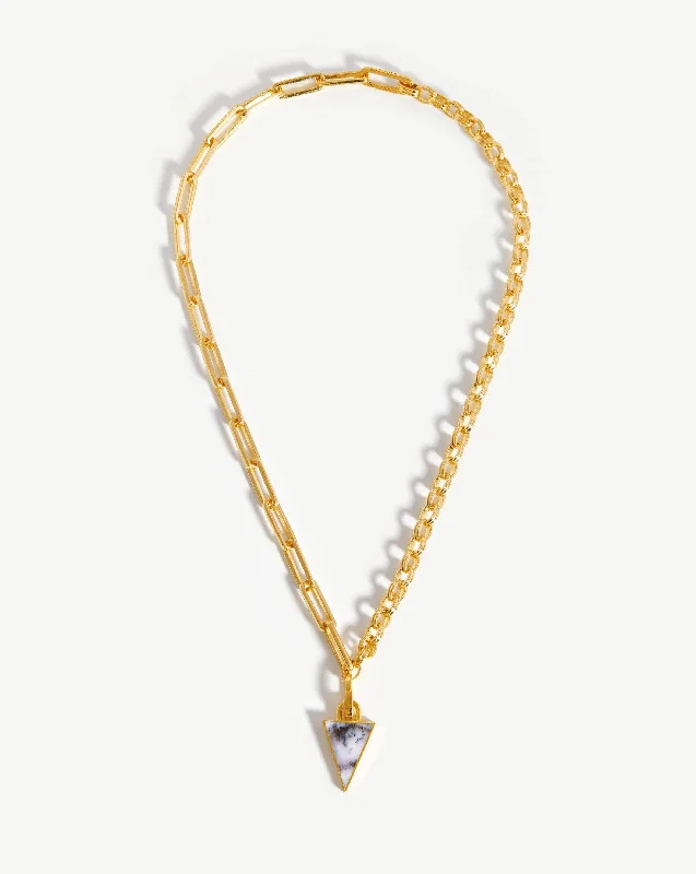 elegant pearl necklace for events -Deconstructed Axiom Triangle Chain Necklace | 18ct Gold Plated/Dendritic