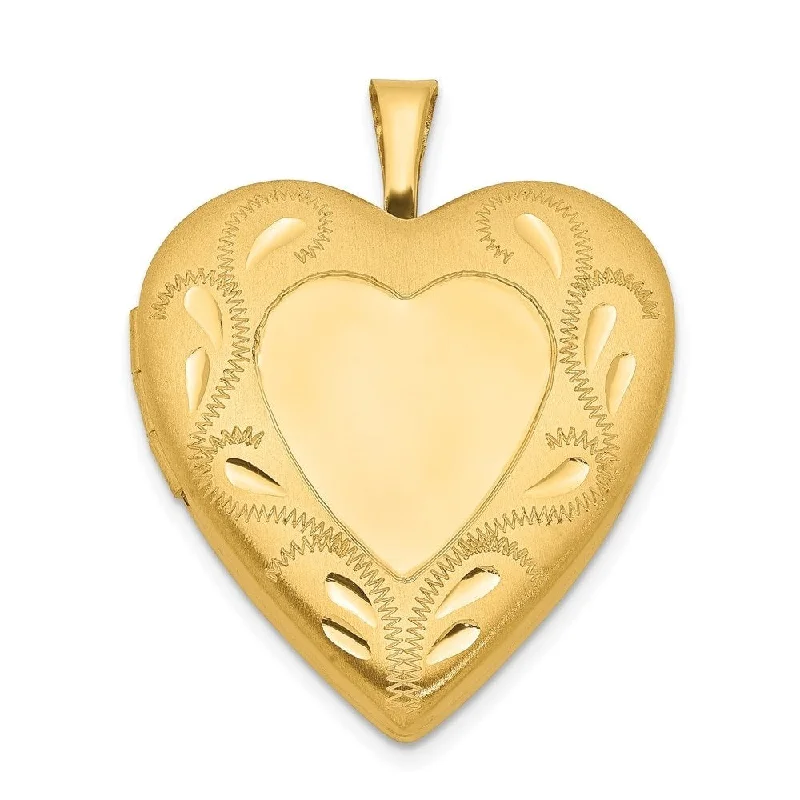 long necklace for layering -Diamond2Deal 1/20 Gold Filled Polished and Satin Fancy Border 19mm Heart Locket Pendant (L- 1 Inch, W- 0.78 Inch)