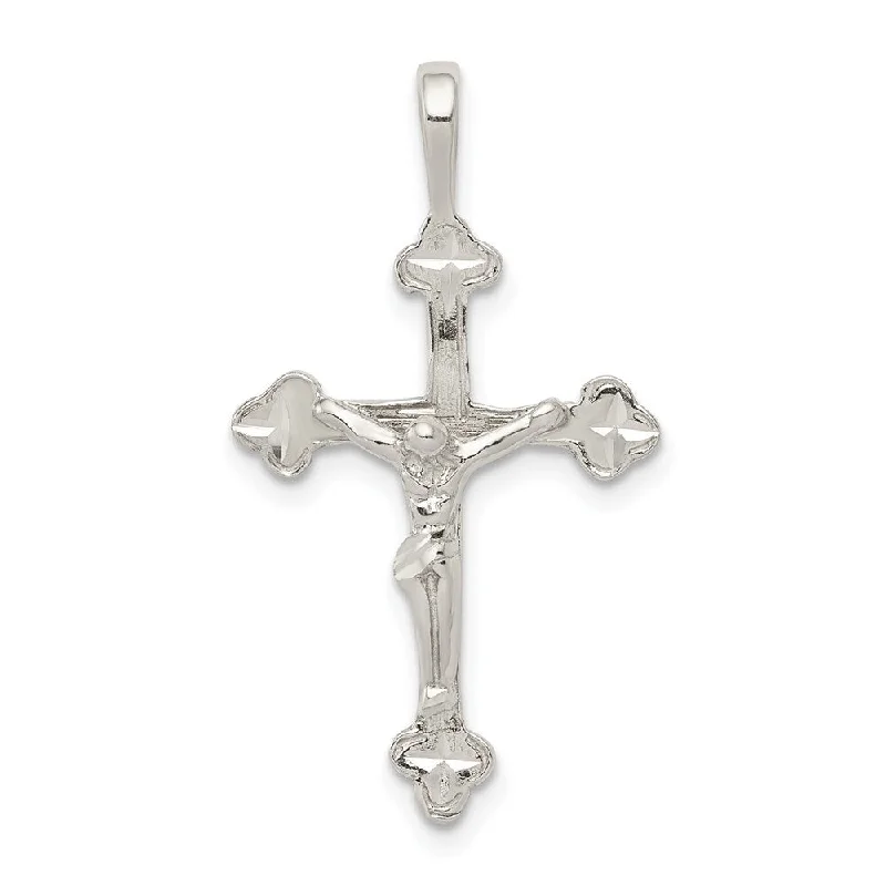 best necklace for layering -Diamond2Deal 925 Sterling Silver Crucifix Pendant