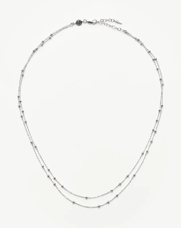 diamond tennis necklace for women -Double Chain Necklace