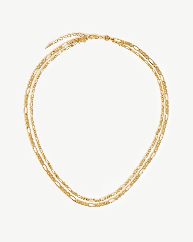 long necklace for layering -Filia Double Chain Necklace | 18ct Gold Vermeil