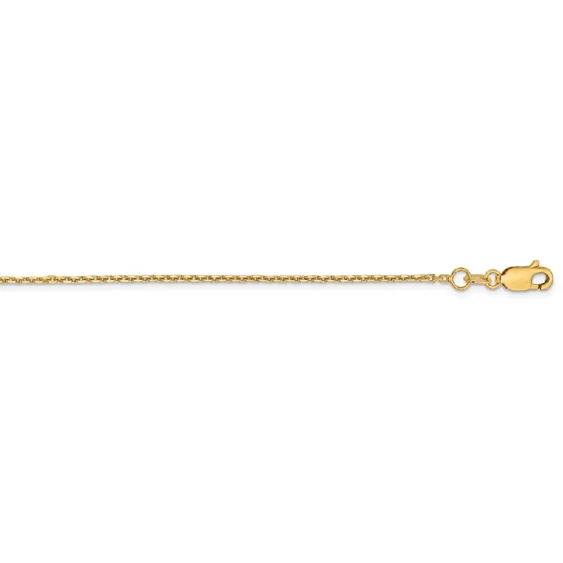 delicate gold necklace for daily wear -Leslie's 14k Yellow Gold 1.4 mm Diamond Cut Cable Chain Necklace, 16"