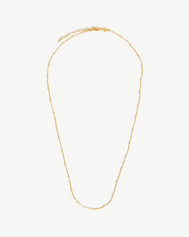 adjustable necklace for women -Long Bobble Chain Necklace | 18ct Gold Vermeil