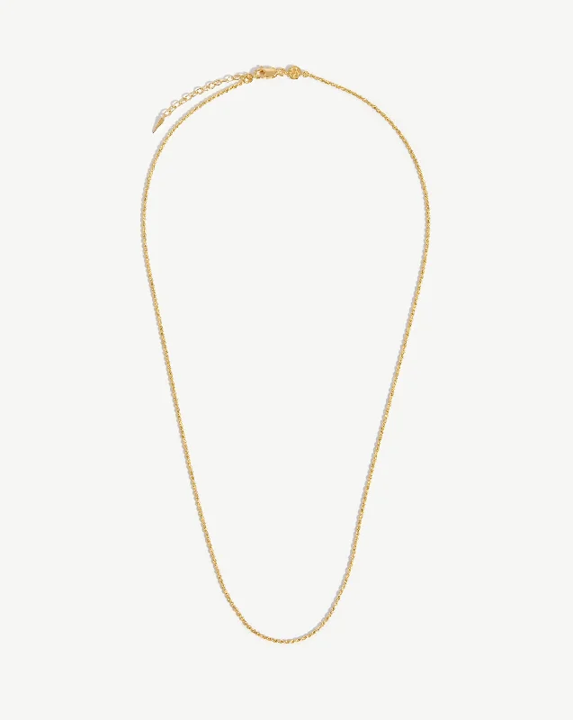 crystal pendant necklace -Long Rope Chain Necklace | 18ct Gold Vermeil