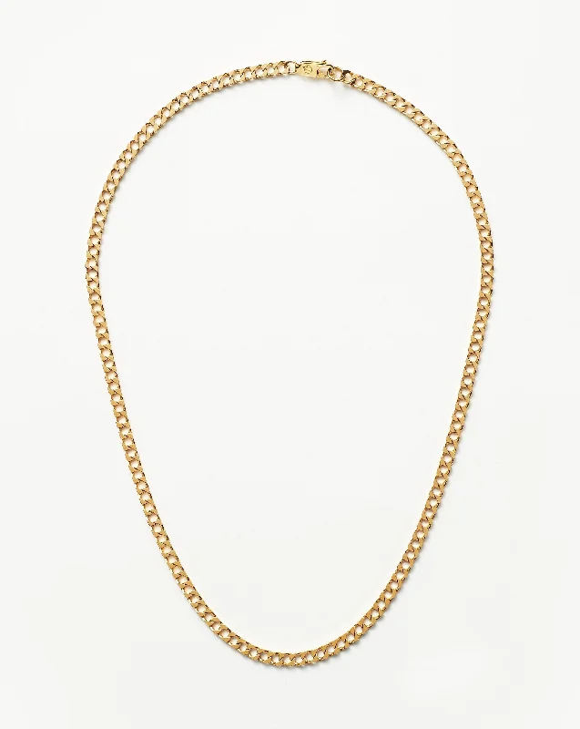 anniversary gift necklace for her -Lucy Williams Flat Curb Chain Necklace